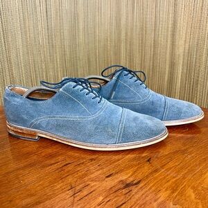 Aldo Blue-Gray Suede Oxford Dress Shoes
